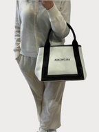 BALENCIAGA Navy Cabas Tote Bag(Small/Natural)
