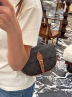 CELINE Folco Shoulder Bag in Triomphe Canvas | Celine Handbag (Brown)