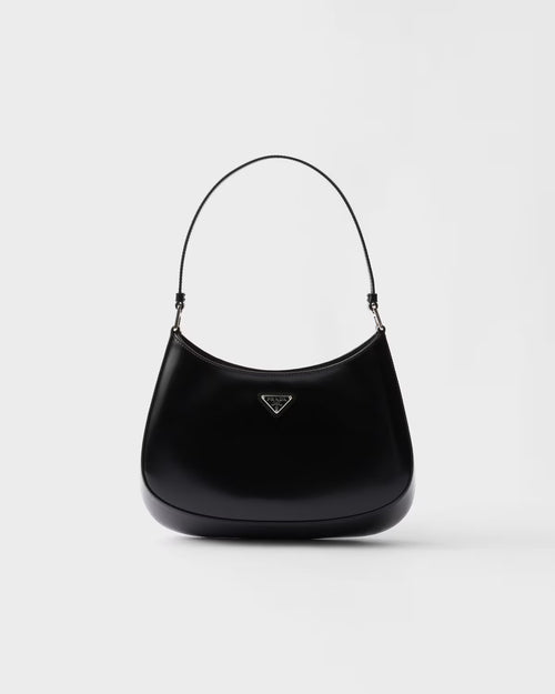 PRADA 1BC499 Cleo Brushed Leather Shoulder Bag Black | 普拉達 手袋 (黑色)