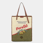ANYA HINDMARCH Anya Brands Perello N/S Tote | 安雅·希德瑪芝 Anya Brands Perello N/S 托特包（柑橘橙／粉筆白） - LondonKelly 英國名牌代購
