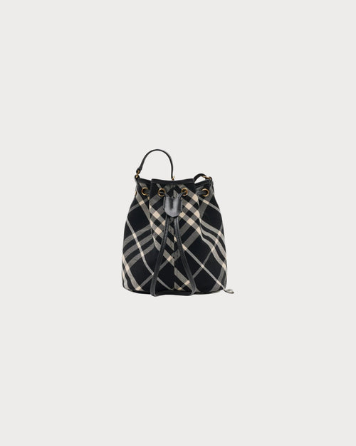 BURBERRY Mini Check Bucket Bag Black | 博柏利 迷你水桶袋 (黑色) - LONDONKELLY 英國名牌代購