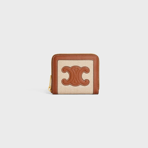 CELINE Compact Zipped Wallet Cuir Triomphe | 賽琳 拉鏈銀包 (啡色) - LondonKelly 英國名牌代購