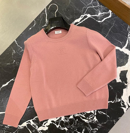 CELINE Crew Neck Sweater in Heritage Cashmere Pink | 賽琳 傳統粉紅色山羊絨圓領毛衣 - LondonKelly 英國名牌代購