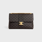 CELINE Large Celine Victoire Bag In Triomphe Canvas | 賽琳 手袋 (大碼/啡色) - LondonKelly 英國名牌代購