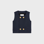CELINE Top in Double Faced Wool Tricotine | 賽琳 雙面羊毛斜紋呢上衣（墨色） - LondonKelly 英國名牌代購