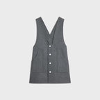 CELINE Tunic Mini Dress in Wool Cloth | 賽琳 羊毛布料束腰迷你洋裝（中灰色） - LondonKelly 英國名牌代購