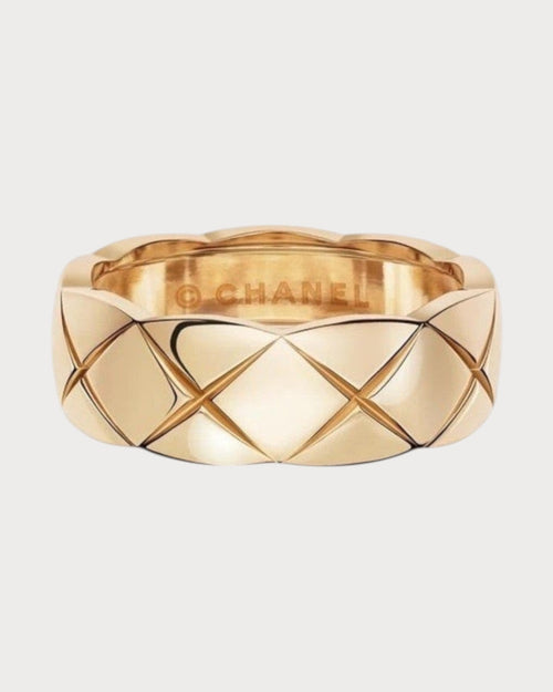 CHANEL J10817 Coco Crush Ring Quilted Motif Small & 18K Beige Gold | 香奈兒 戒指 (多色) - LONDONKELLY 英國名牌代購
