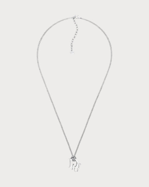 CHRISTIAN DIOR Men's Dior Oblique Pendant Necklace | 迪奧 男仕頸鏈 (銀色) - LONDONKELLY 英國名牌代購