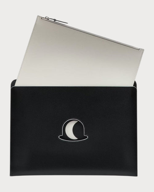 DELVAUX A5 Pouch Bowler Hat Trompe | 德爾沃 手袋 (黑白色) - LondonKelly 英國名牌代購