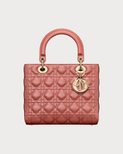 CHRISTIAN DIOR Medium Lambskin Lady Dior Bag | 迪奧 手袋 (Cherry Red)