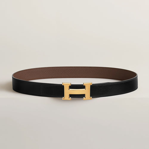 HERMES H Belt Buckle &amp; Reversible Leather Strap | Hermes double-sided belt (32MM/ multi-color gold buckle)