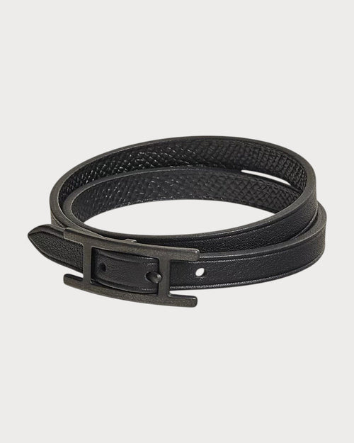 HERMES Men's Behapi Double Tour Bracelet | 愛馬仕 男仕手帶 (全黑色) - LONDONKELLY 英國名牌代購