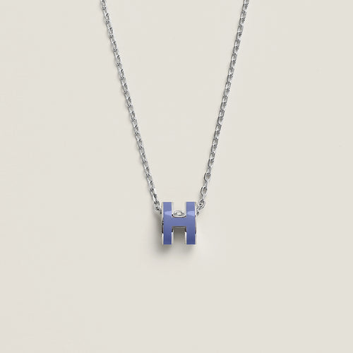 HERMES Silver Mini Pop H Pendant | 愛馬仕 頸鏈 (Lilas)