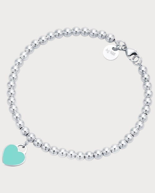 TIFFANY & CO. Return to Tiffany Blue Heart Tag Bead Bracelet in Silver | 蒂芙尼 手鏈 (銀色) - LONDONKELLY 英國名牌代購