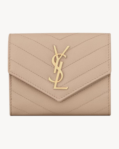 YSL SAINT LAURENT Cassandre Matelasse Compact Tri Fold Wallet | 聖羅蘭 銀包 (黑色) - LONDONKELLY 英國名牌代購