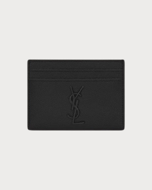 YSL SAINT LAURENT Men's Cassandre Card Case | 聖羅蘭 男仕卡套 (全黑色) - LONDONKELLY 英國名牌代購