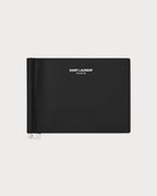 YSL SAINT LAURENT Men's Saint Laurent Paris Bill Clip Wallet In Grain Leather | 聖羅蘭 男仕銀包 (黑色) - LONDONKELLY 英國名牌代購