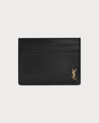 YSL SAINT LAURENT Men's Tiny Cassandre Credit Card Case In Shiny Leather | 聖羅蘭 男仕卡套 (黑色) - LONDONKELLY 英國名牌代購