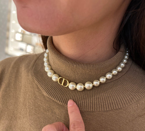 CHRISTIAN DIOR 30 Montaigne Choker | 迪奧 30蒙田珍珠頸鏈 (金色)